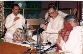 Panditji singing with Omkar Gulvady on the tabla